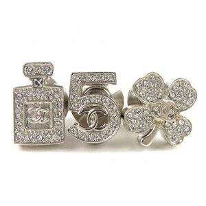 CHANEL Silver Logo Brooch